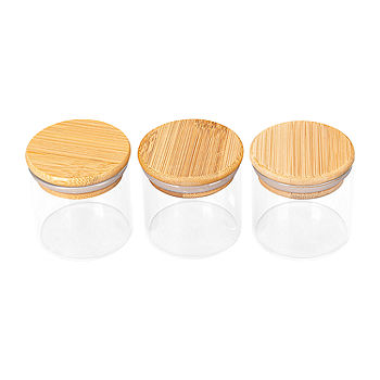 Home Expressions Bamboo And Glass 6-pc. Spice Jar set, Color: Cl2