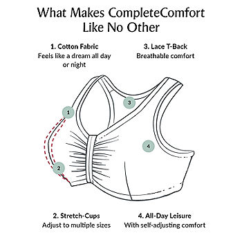 Women's Glamorise 1908 Complete Comfort Cotton T-Back Bra (Cafe 48