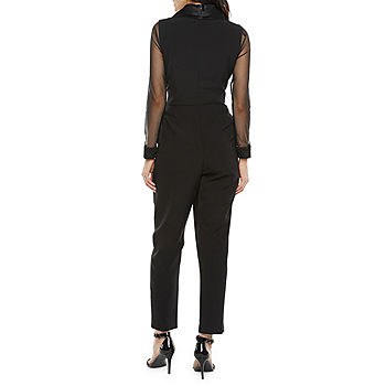 Premier Amour Floral Applique Short Sleeve Jumpsuit, Color: Black - JCPenney