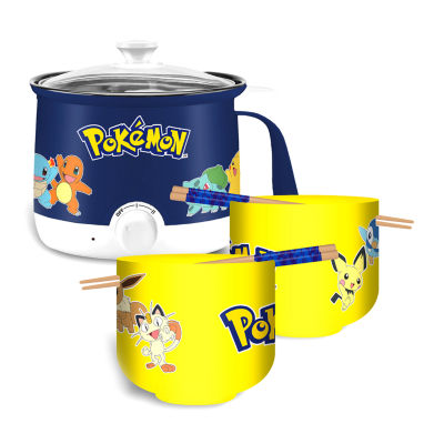 Uncanny Brands Pokémon Hot Pot With Ramen Bowls - Cook With All Your Pokémon Characters