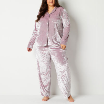 Ambrielle Womens Tall Crew Neck Long Sleeve 2-pc. Pant Pajama Set