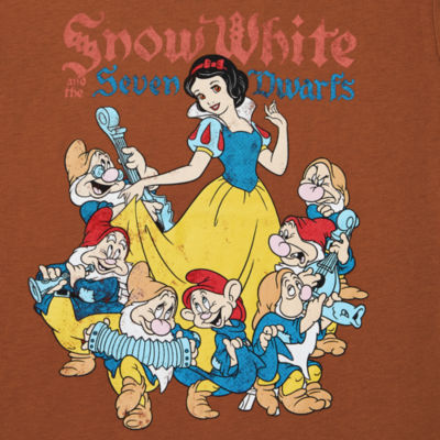 Juniors Womens Crew Neck Short Sleeve Snow White Graphic T-Shirt