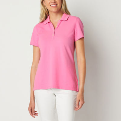 St. John's Bay Tall Womens Short Sleeve Polo Shirt