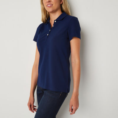 St. John's Bay Tall Womens Short Sleeve Polo Shirt