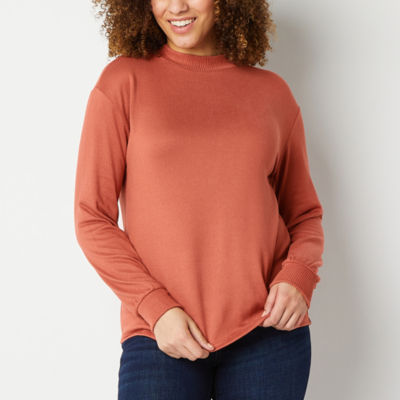 a.n.a Womens Mock Neck Long Sleeve Top