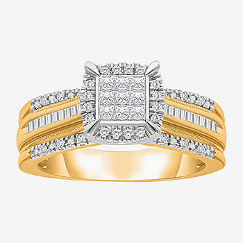 14K White Gold Cushion Shape Halo Cluster Engagement Ring