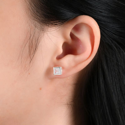 2 CT. T.W. White Cubic Zirconia Sterling Silver 7mm Stud Earrings