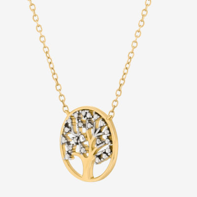 DiamonArt® Gold Over Sterling Silver Cubic Zirconia Tree of Life Pendant Necklace