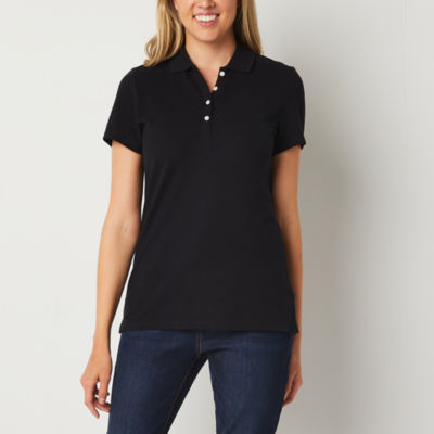 St. John's Bay Womens 3/4 Sleeve Polo Shirt - JCPenney