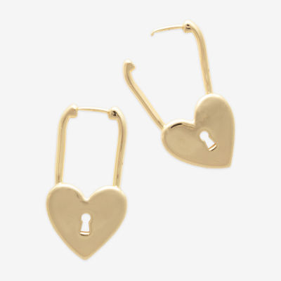 Mixit Hypoallergenic Gold Tone Heart Drop Earrings