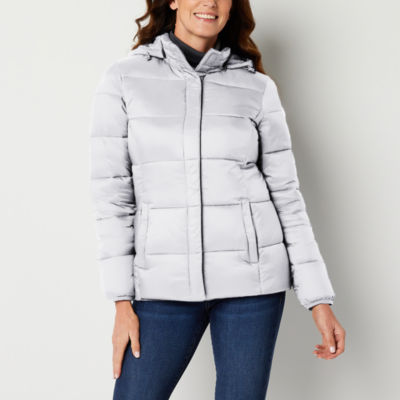 St. John's Bay Womens Removable Hood Midweight Puffer Jacket - JCPenney