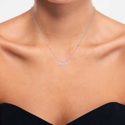 Diamond Addiction Womens 1/8 CT. T.W. Natural White Diamond 10K Gold Paperclip 18 Inch Pendant Necklace
