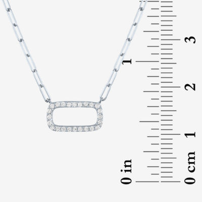 Diamond Addiction Womens 1/8 CT. T.W. Natural White Diamond 10K Gold Paperclip 18 Inch Pendant Necklace
