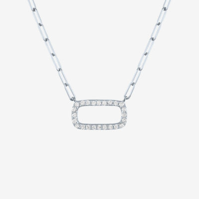 Diamond Addiction Womens 1/8 CT. T.W. Mined White 10K Gold Pendant Necklace