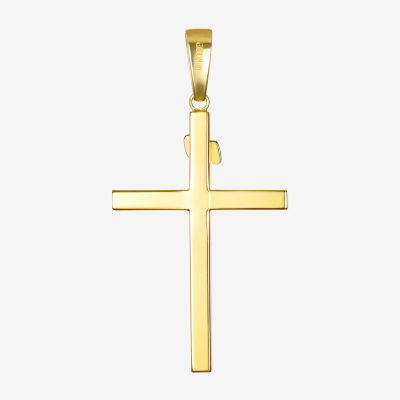 Crucifix Mens 14K Gold Cross Pendant