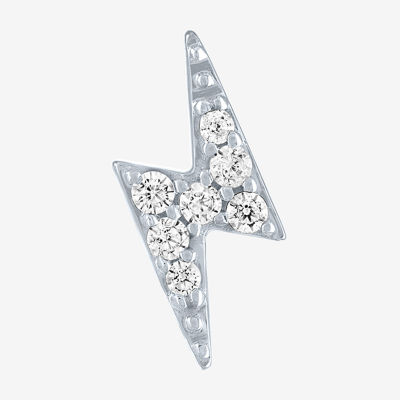 Diamond Addiction 1/10 CT. T.W. Mined White Sterling Silver 9.4mm LIghtning Bolt Stud Earrings