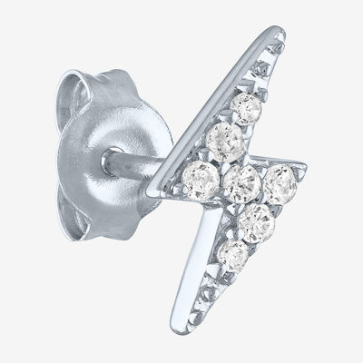 Diamond Addiction 1/10 CT. T.W. Natural White Sterling Silver 9.4mm LIghtning Bolt Stud Earrings