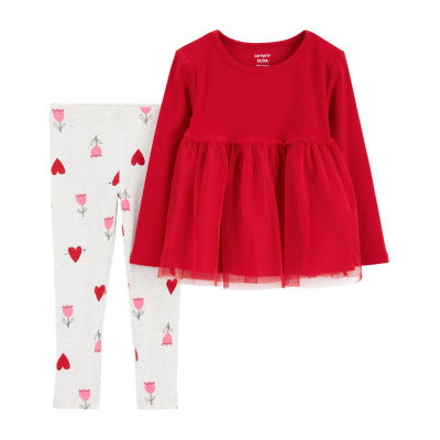 Carter s toddler girls 2 pc legging set color red jcpenney