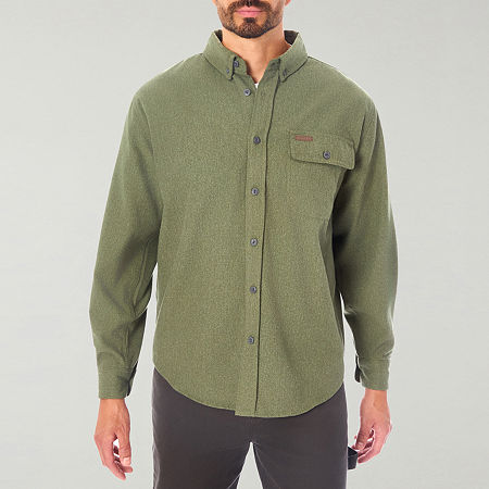 Smiths Workwear Heavyweight Chamois Flannel Mens Regular Fit Long Sleeve Flannel Shirt, X-large, Green