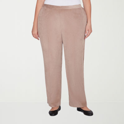 Alfred Dunner Telluride Womens Mid Rise Comfort Waistband Straight Corduroy Pant