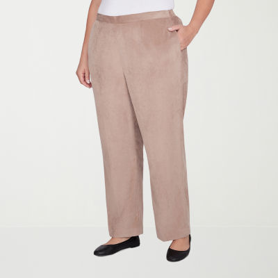 Alfred Dunner Telluride Womens Mid Rise Comfort Waistband Straight Corduroy Pant