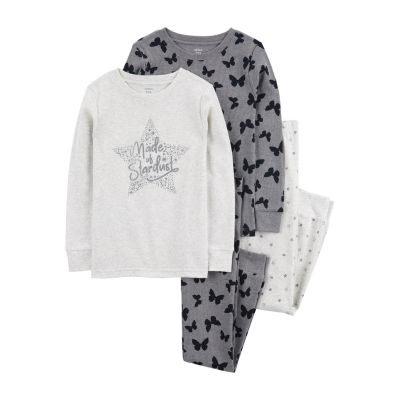 Carter's Little & Big Kid Girls Round Neck Long Sleeve 4-pc. Pajama Sets