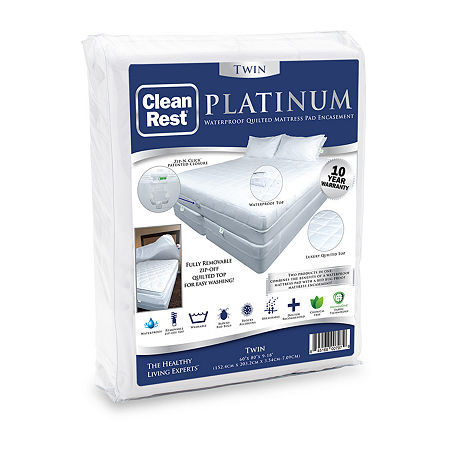 CleanRest Platinum Zip Bed Bug Blocker Dust Mite Barrier Breathable Mattress Encasement, One Size, White