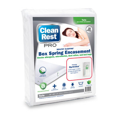 CleanRest Pro Zip Box Spring Bed Bug Blocker Dust Mite Barrier Breathable Mattress Encasement