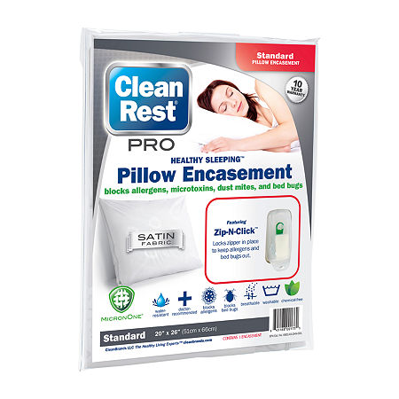 CleanRest Pro Bed Bug Blocker Dust Mite Barrier Breathable Pillow Encasement, One Size, White