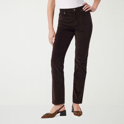 Gloria Vanderbilt Womens High Rise Straight Corduroy Pant