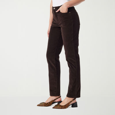 Gloria Vanderbilt Womens High Rise Straight Corduroy Pant