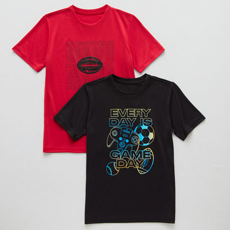Xersion Little & Big Boys Performance 2-pc. Crew Neck Short Sleeve Graphic T-Shirt, Small (8), Black
