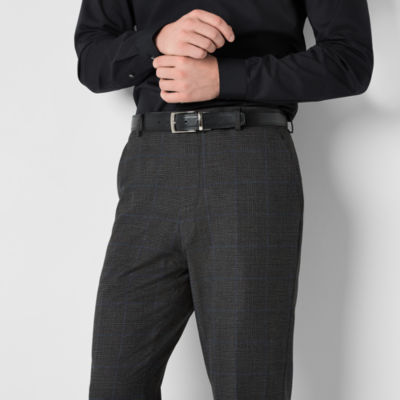 J. Ferrar Mens Slim Plaid Fit Flat Front Suit Pants