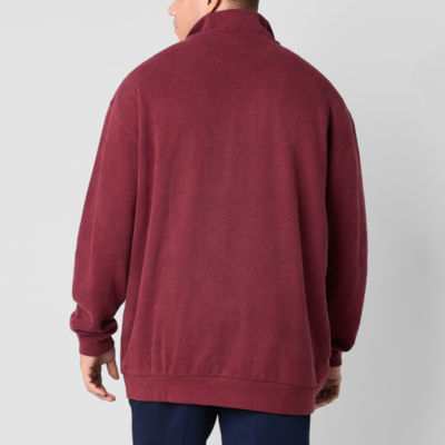 U.S. Polo Assn. Mens Mock Neck Long Sleeve Big and Tall Quarter-Zip Pullover