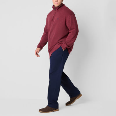 U.S. Polo Assn. Mens Mock Neck Long Sleeve Big and Tall Quarter-Zip Pullover