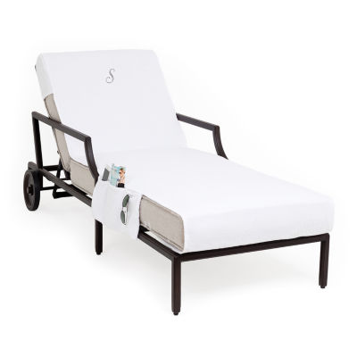 Linum Home Textiles Personalized Chaise Lounge Cover With Side Pocket Chair Protector One Size White 73$
