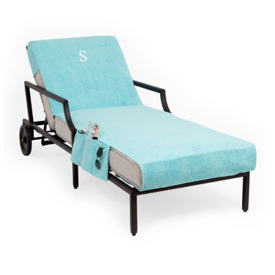 Linum Home Textiles Personalized Chaise Lounge Cover With Side Pocket Chair Protector One Size Blue 73$