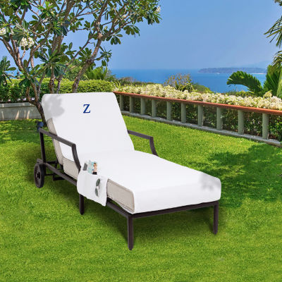 Linum Home Textiles Personalized Chaise Lounge Cover With Side Pocket Chair Protector
