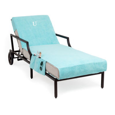 Linum Home Textiles Personalized Chaise Lounge Cover With Side Pocket Chair Protector One Size Blue 73$