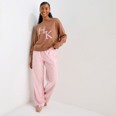 Juniors Girls Night In Off The Shoulder Womens Long Sleeve Hello Kitty Pullover Sweater