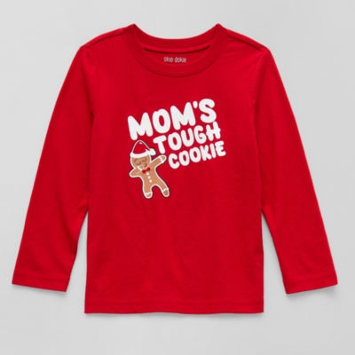 Okie Dokie Toddler & Little Boys Crew Neck Long Sleeve Regular Fit Graphic T-Shirt