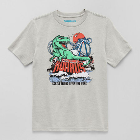 Thereabouts Little & Big Kid Boys Crew Neck Short Sleeve Regular Fit Graphic T-shirt In Gray