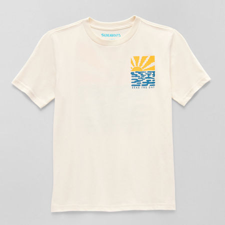 Thereabouts Little & Big Kid Boys Crew Neck Short Sleeve Regular Fit Graphic T-shirt In Yellow