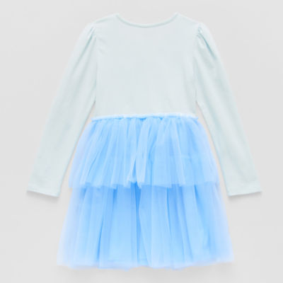 Disney Collection Little & Big Kid Girls Long Sleeve Elsa Tutu Dress