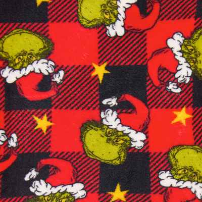 Womens Dr. Seuss Grinch Microfleece Crew Neck Long Sleeve 2-pc. Matching Family Plus Pajama Sets