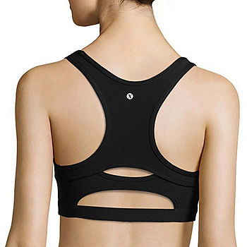 3PC Seamless Racerback Sports Bras for Women High Impact Yoga Fitness Activewear Cross Back Bra with Full-Support Pads 