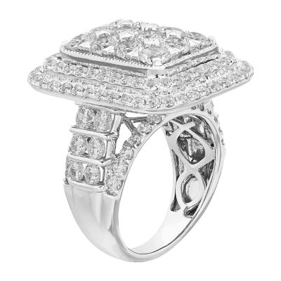 Grown With Love Womens 5 CT. T.W. Lab Grown Diamond 14K White Gold Cocktail Ring