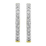 1 CT. T.W. Genuine White Diamond 10K Gold 22.6mm Hoop Earrings