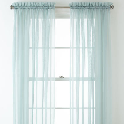 Home Expressions Sheer Rod Pocket Single Curtain Panel