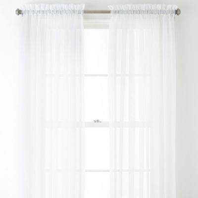 Home Expressions Sheer Rod Pocket Single Curtain Panel